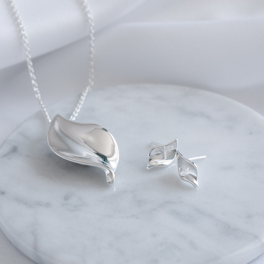 Sterling Silver Helena Small Petal Stud Earrings