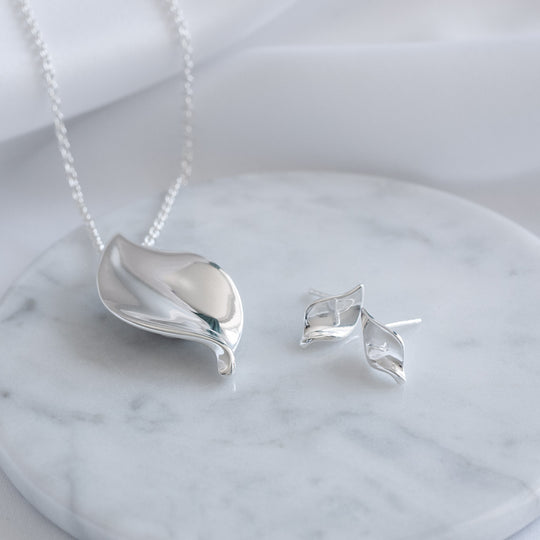 Sterling Silver Helena Small Petal Stud Earrings