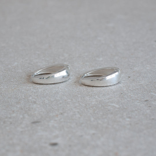 Leigh Tapered Sterling Silver 14mm Huge Hoop Earrings