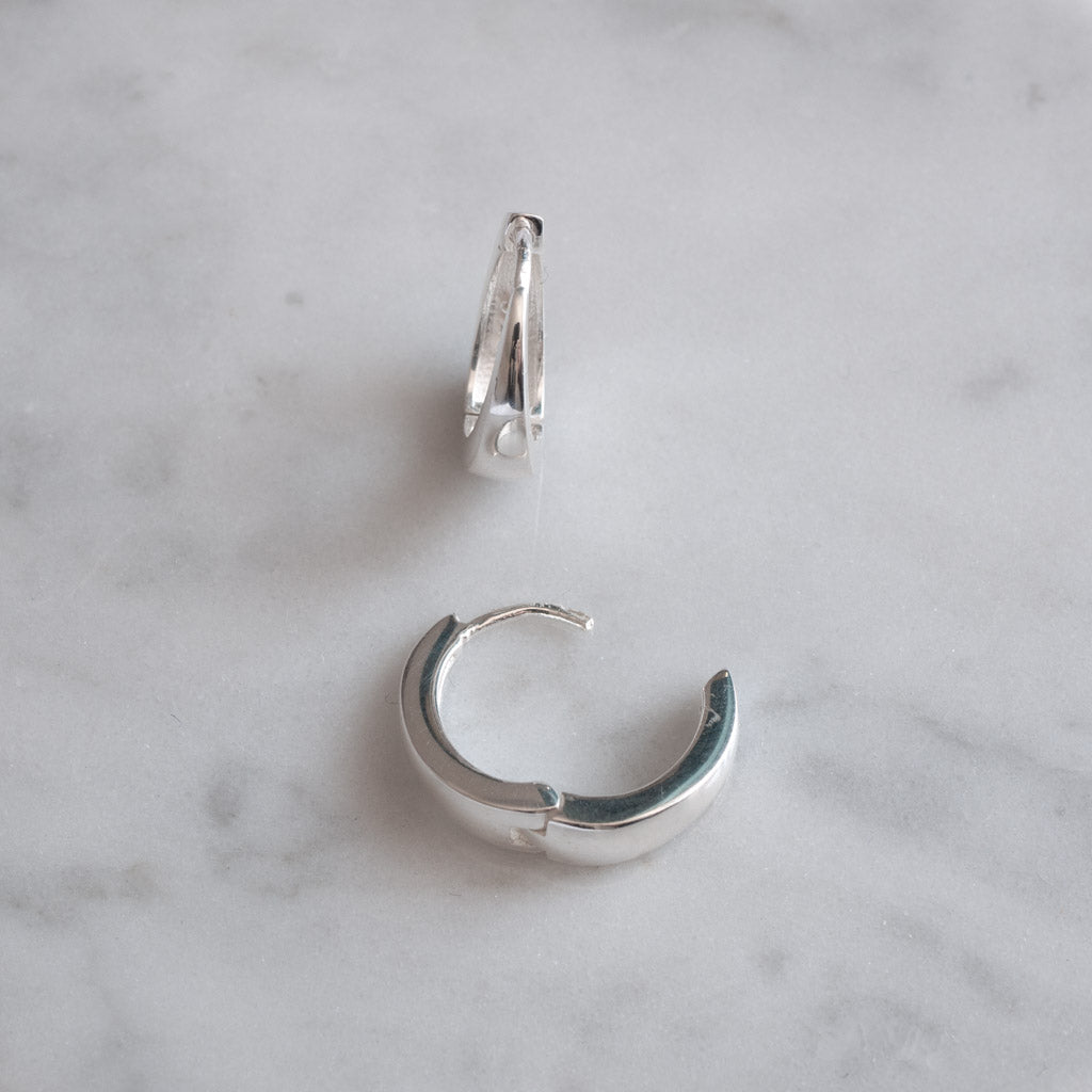 Leigh Tapered Sterling Silver 14mm Huge Hoop Earrings