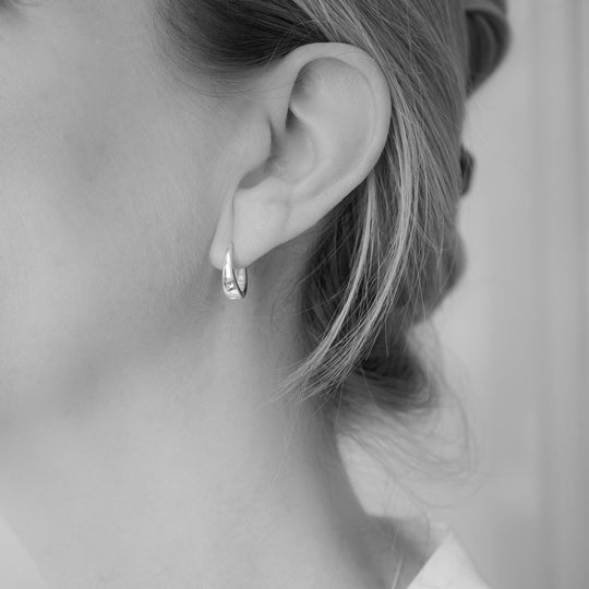 Leigh Tapered Sterling Silver 14mm Huge Hoop Earrings