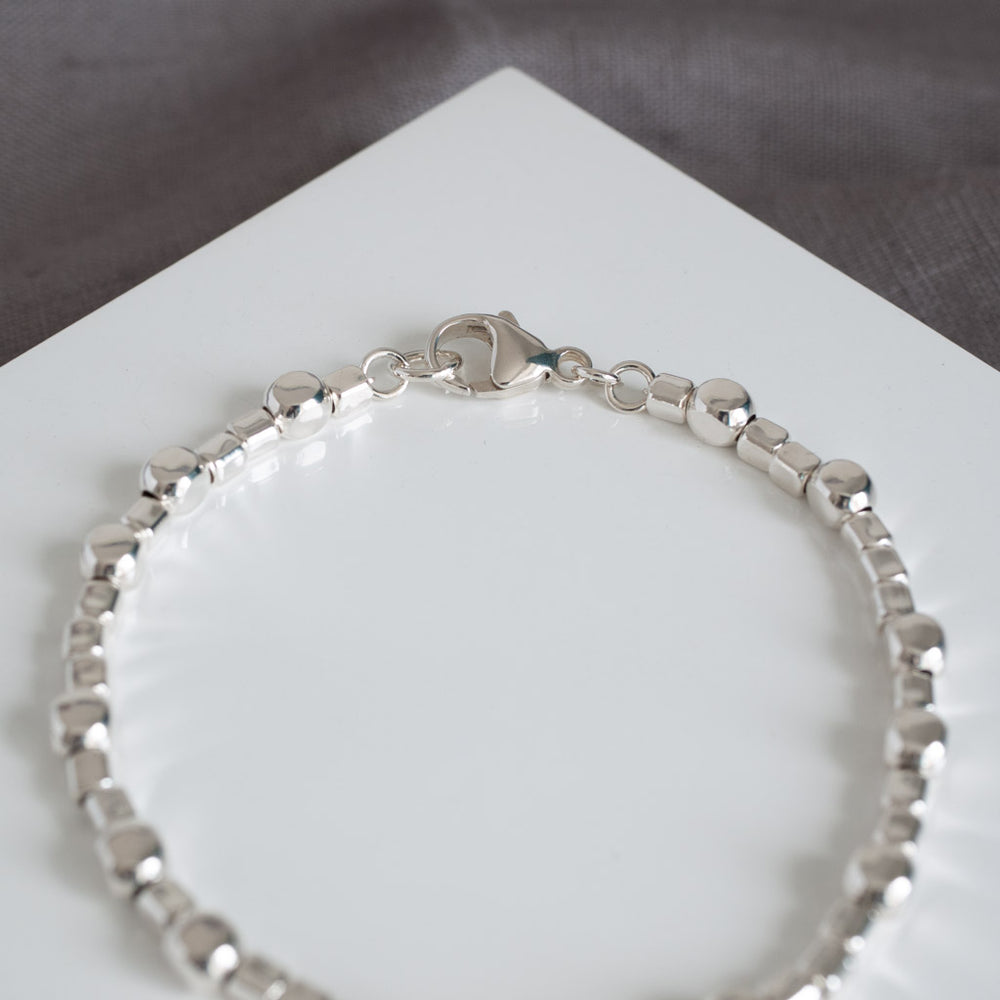 Sterling Silver Mini Cubes Bracelet