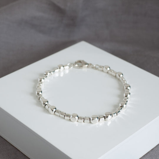Sterling Silver Mini Cubes Bracelet