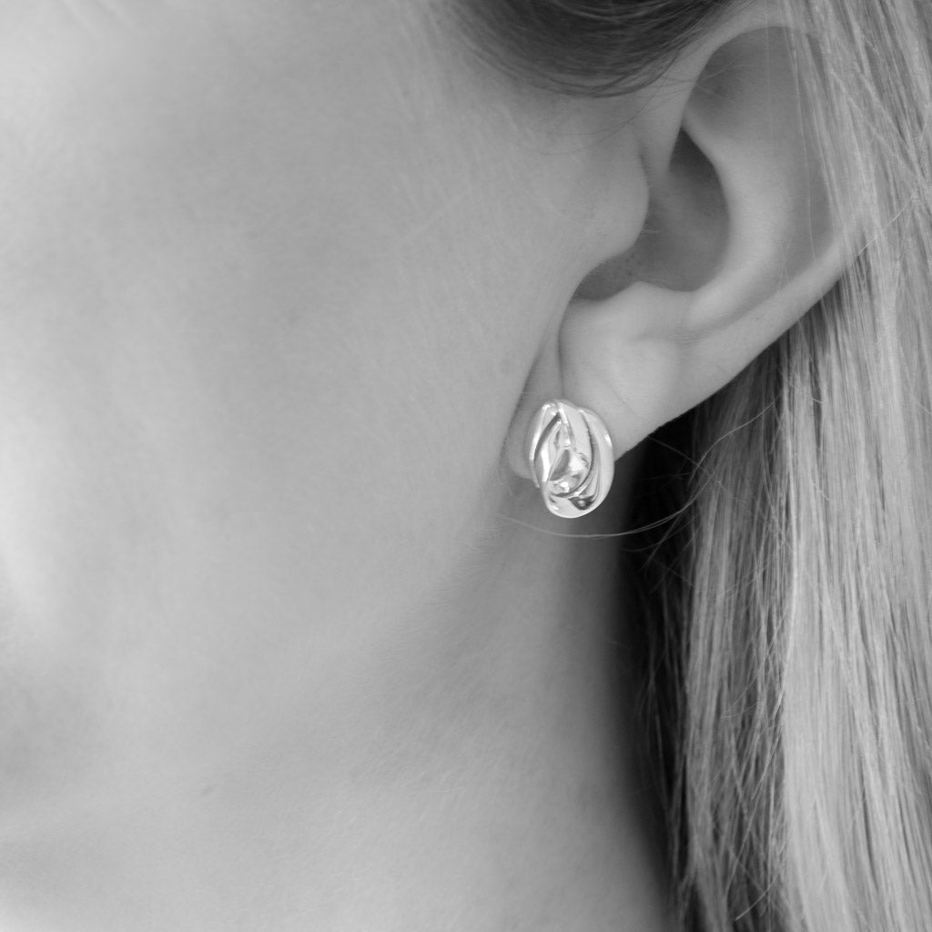 Helene Twisted Circle Stud Earrings