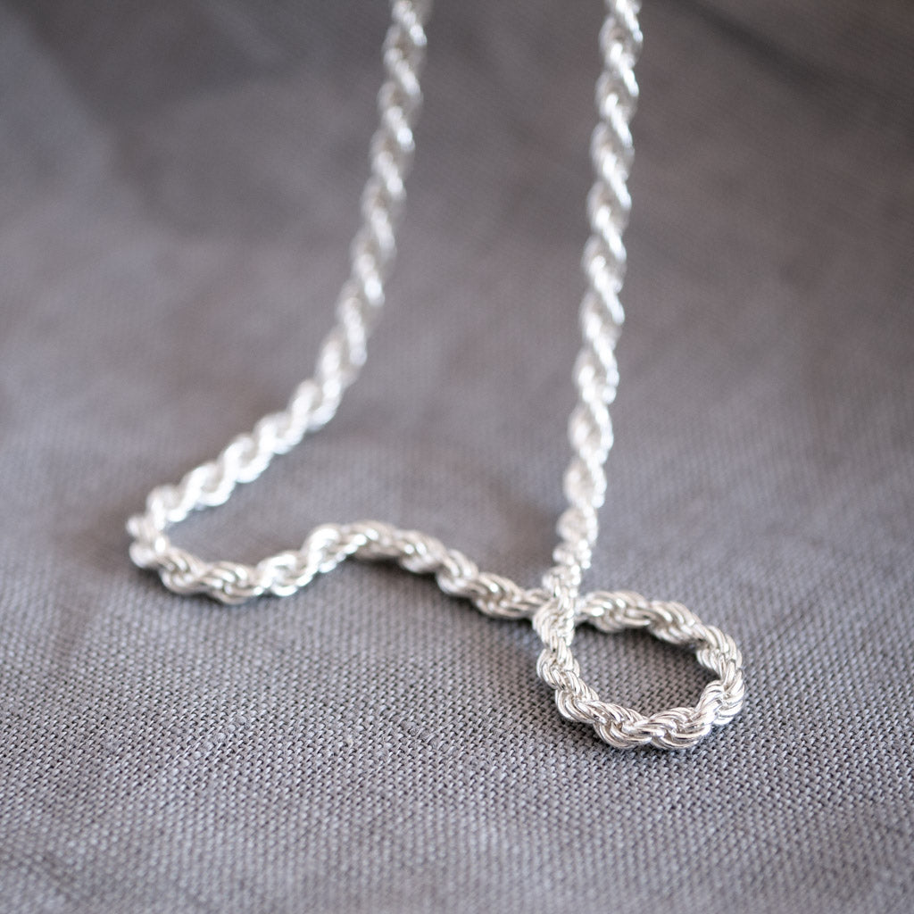 Jessica Sterling Silver Rope Necklace