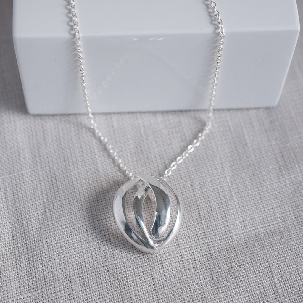 Maeve Sterling Silver Abstract Circle Pendant Necklace