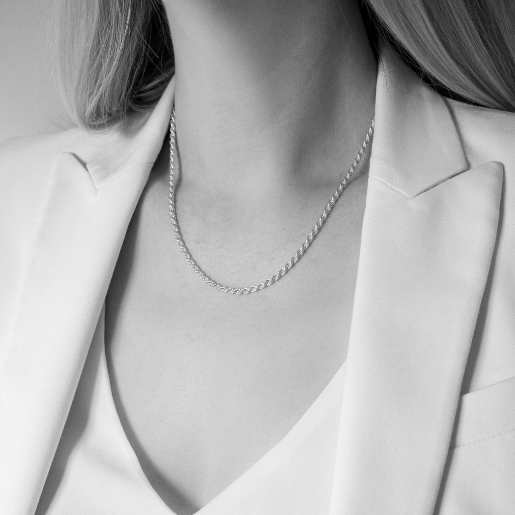 Jessica Sterling Silver Rope Necklace