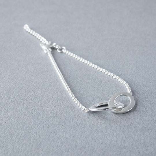 Connected Sterling Silver ovals chain  Bracelet