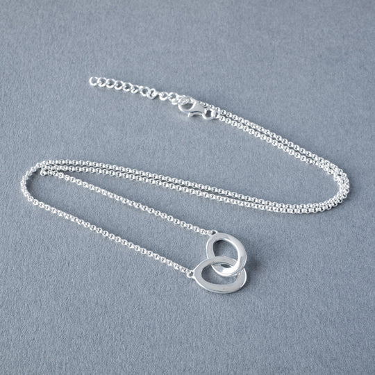 Connected Sterling Silver ovals Necklace