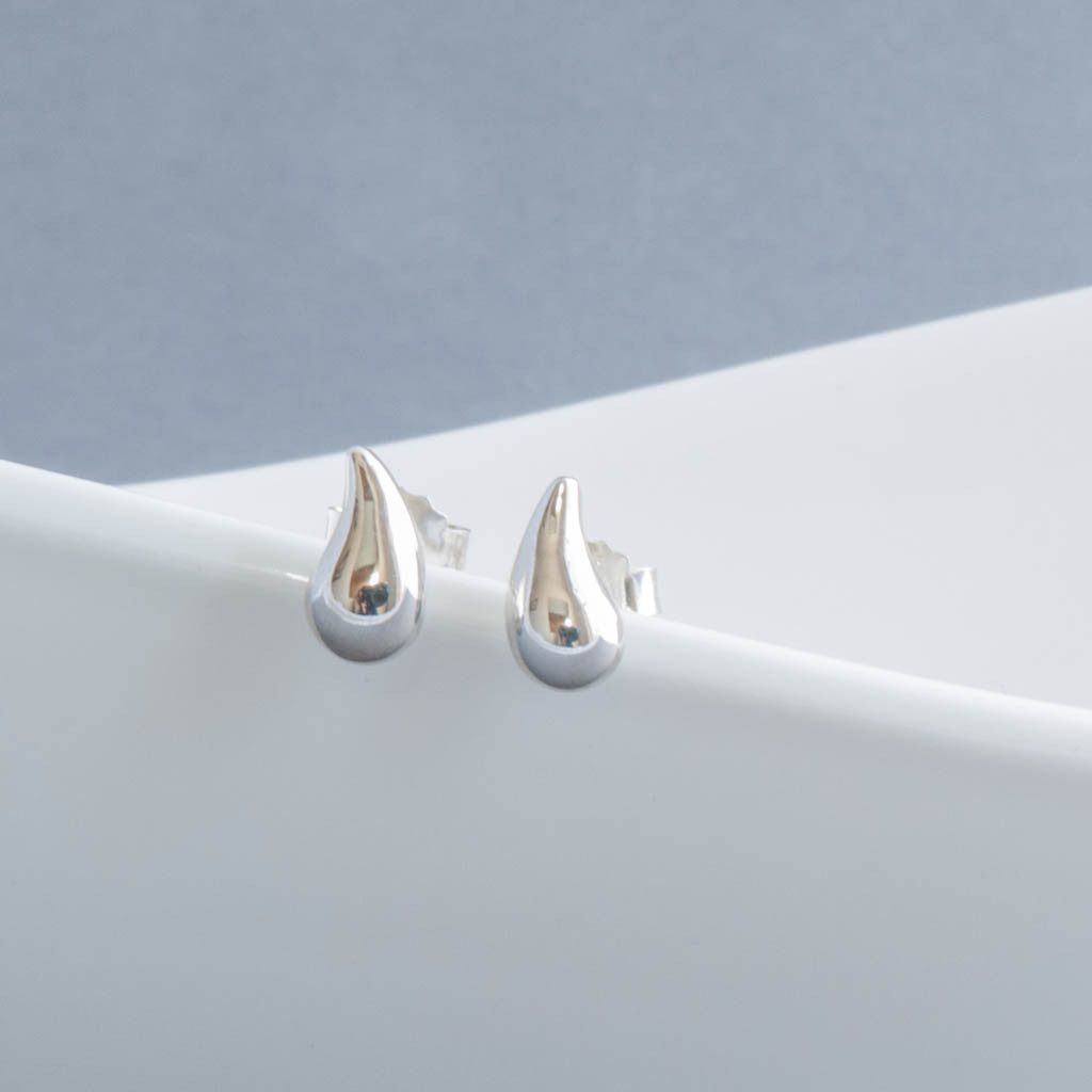 Ida Small Sterling Silver Teardrop Stud Earrings