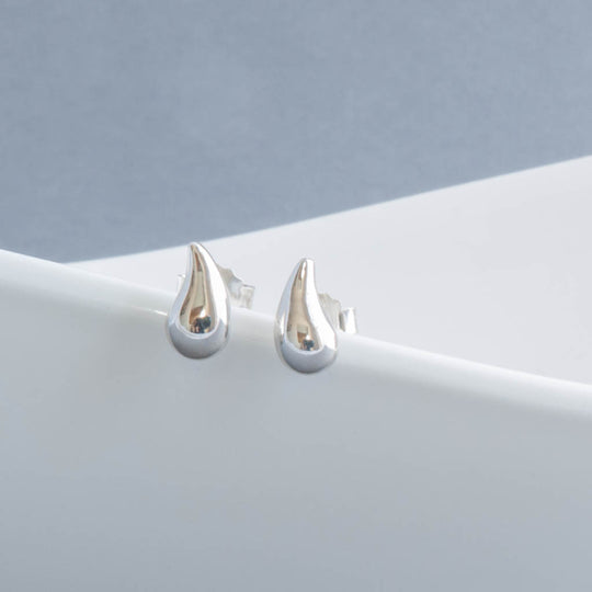 Ida Small Sterling Silver Teardrop Stud Earrings