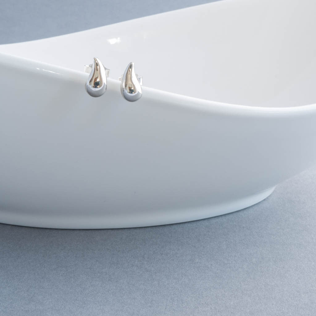 Ida Small Sterling Silver Teardrop Stud Earrings