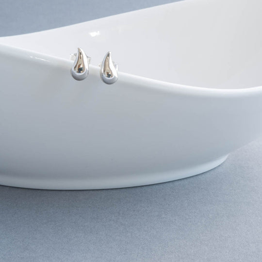 Ida Small Sterling Silver Teardrop Stud Earrings