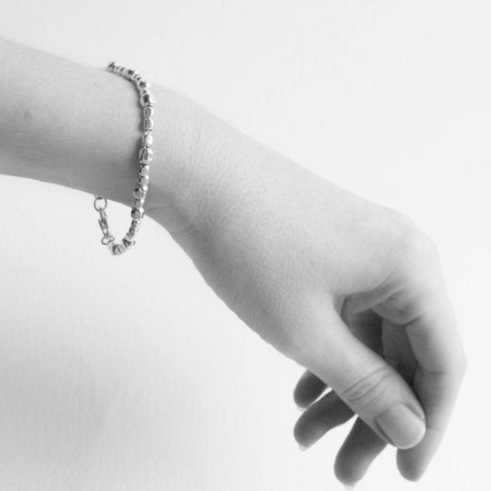 Sterling Silver Mini Cubes Bracelet