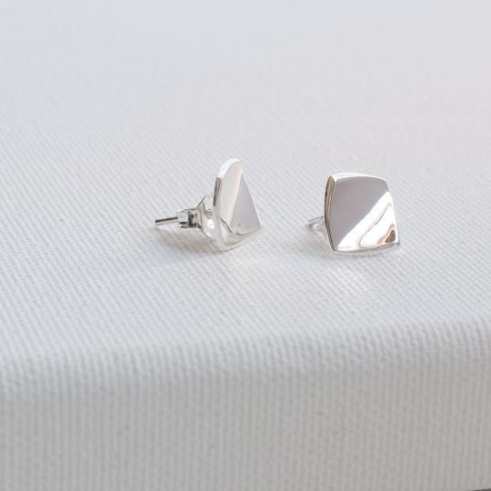 Corin Solid Sterling Silver Flat Square Stud Earrings