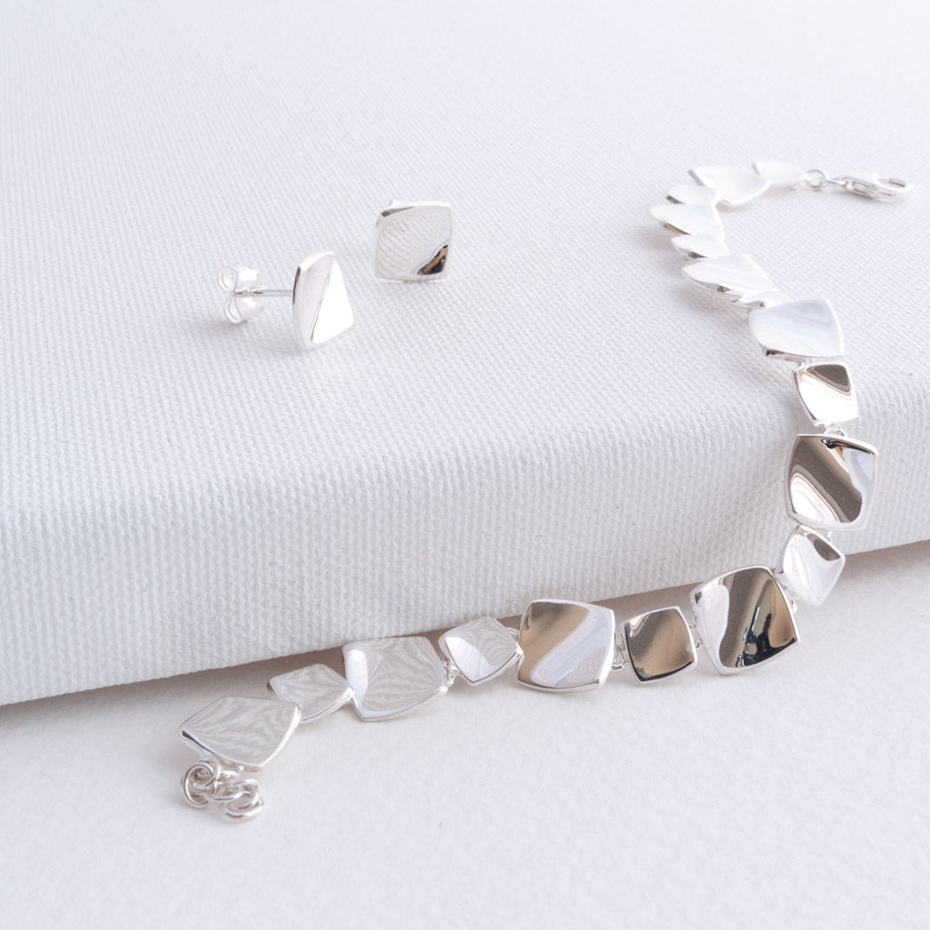 Corin Sterling Silver Multi Squares Bracelet