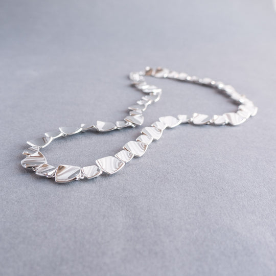 Corin Sterling Solid Silver Squares Choker Short Necklace