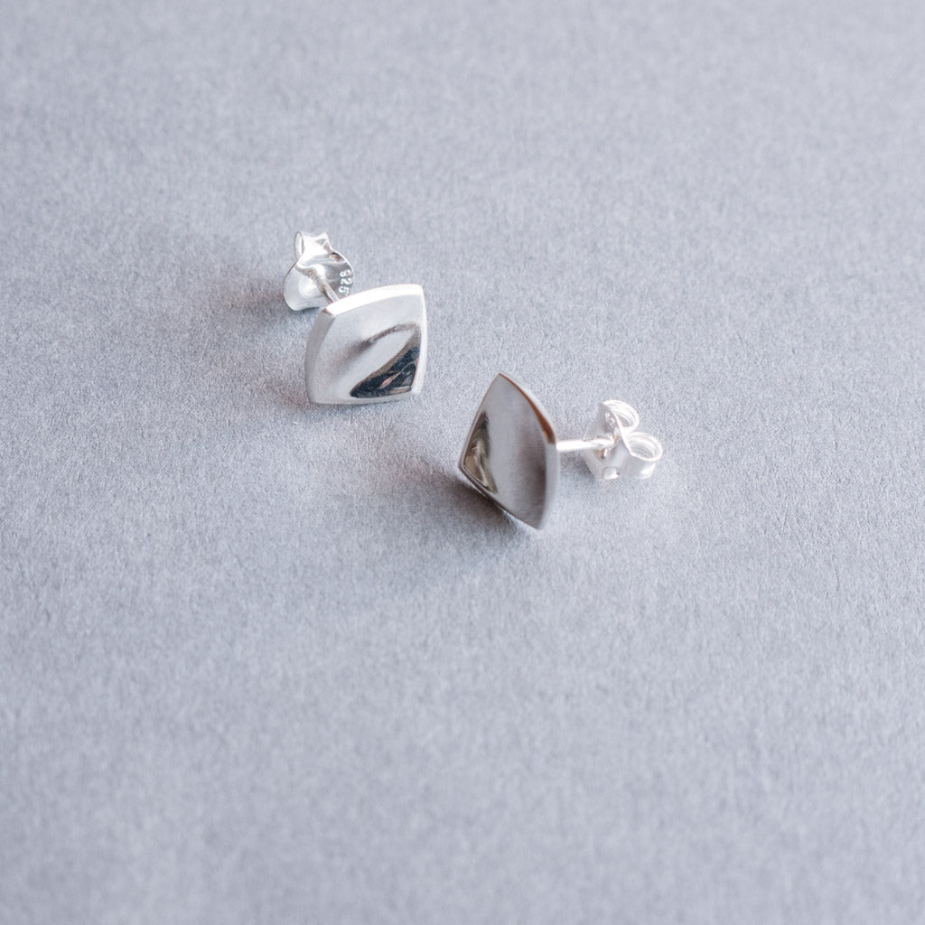 Corin Solid Sterling Silver Flat Square Stud Earrings