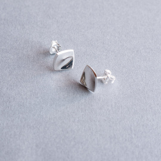 Corin Solid Sterling Silver Flat Square Stud Earrings
