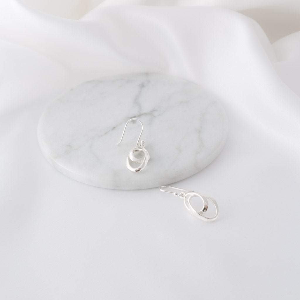 Diana Sterling Silver Swirl Drop Earrings