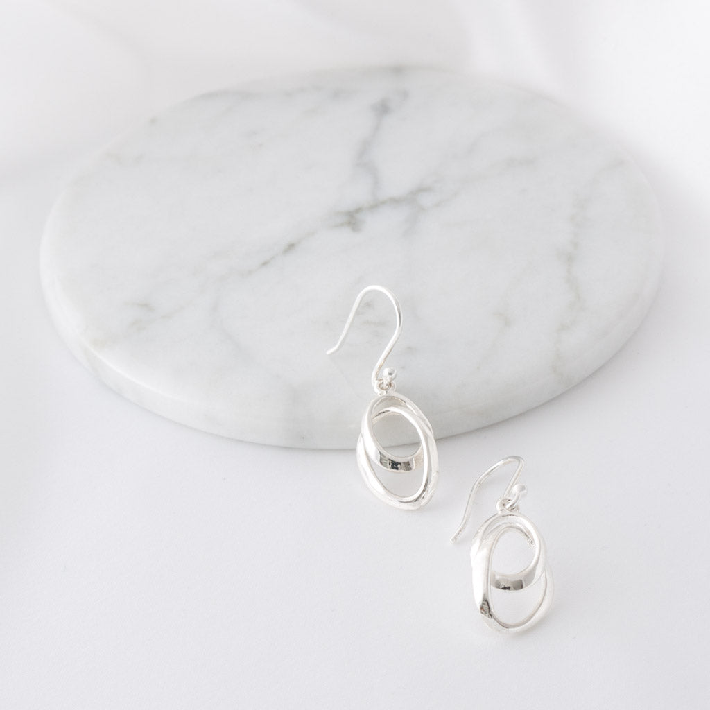 Diana Sterling Silver Swirl Drop Earrings
