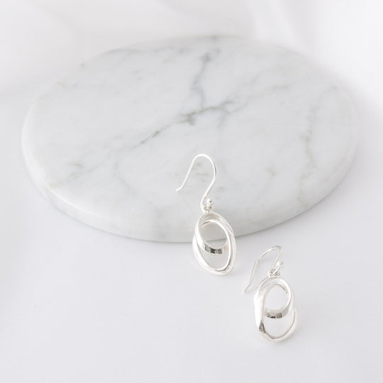 Diana Sterling Silver Swirl Drop Earrings