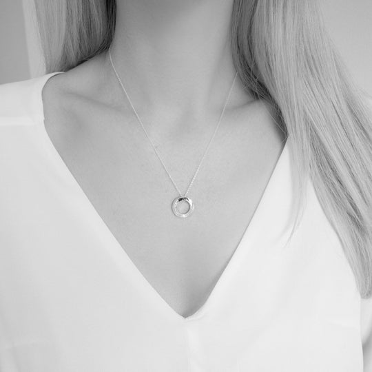 Ayla Sterling Silver Circle Pendant Necklace