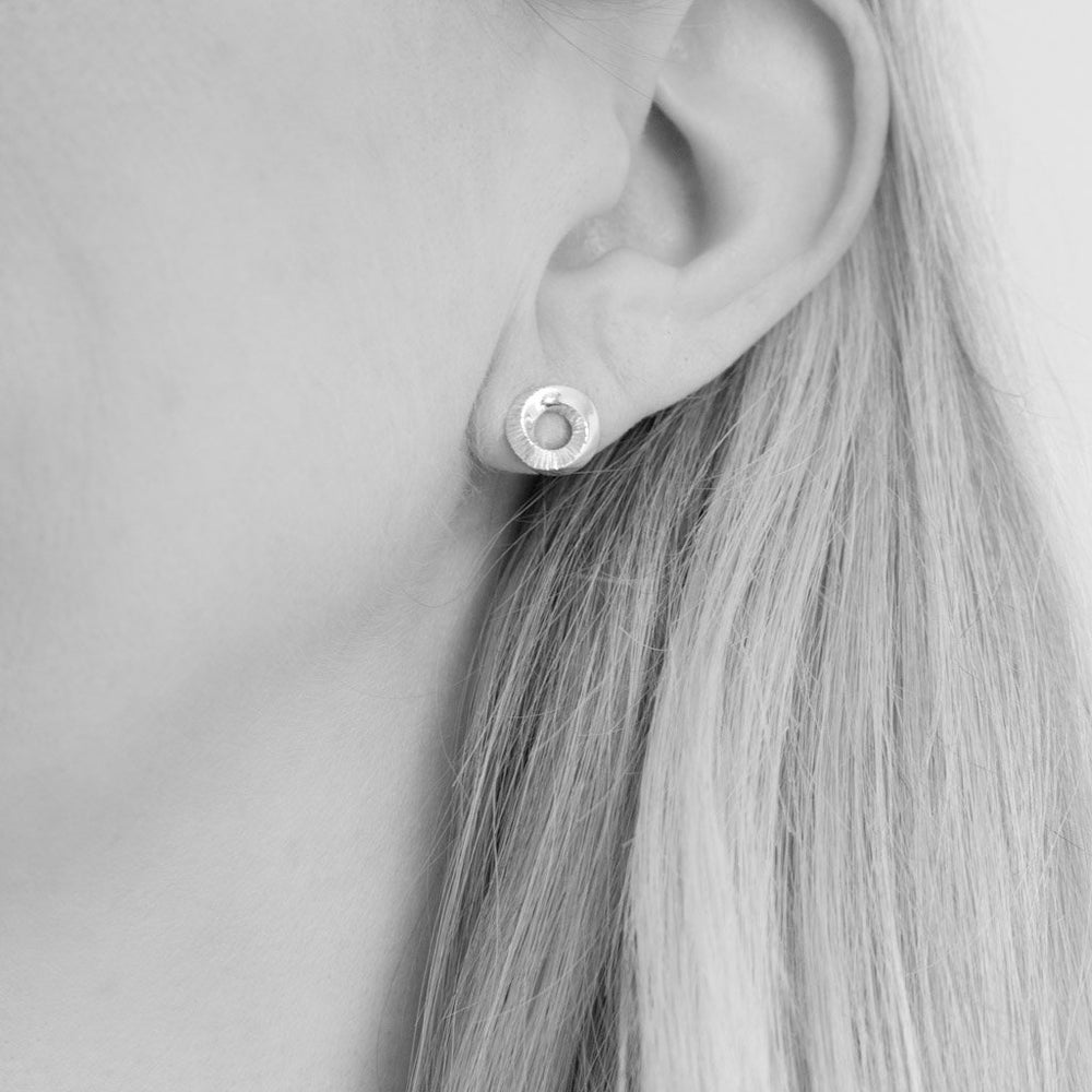 Ayla Sterling Silver Twisted Circle Stud Earrings