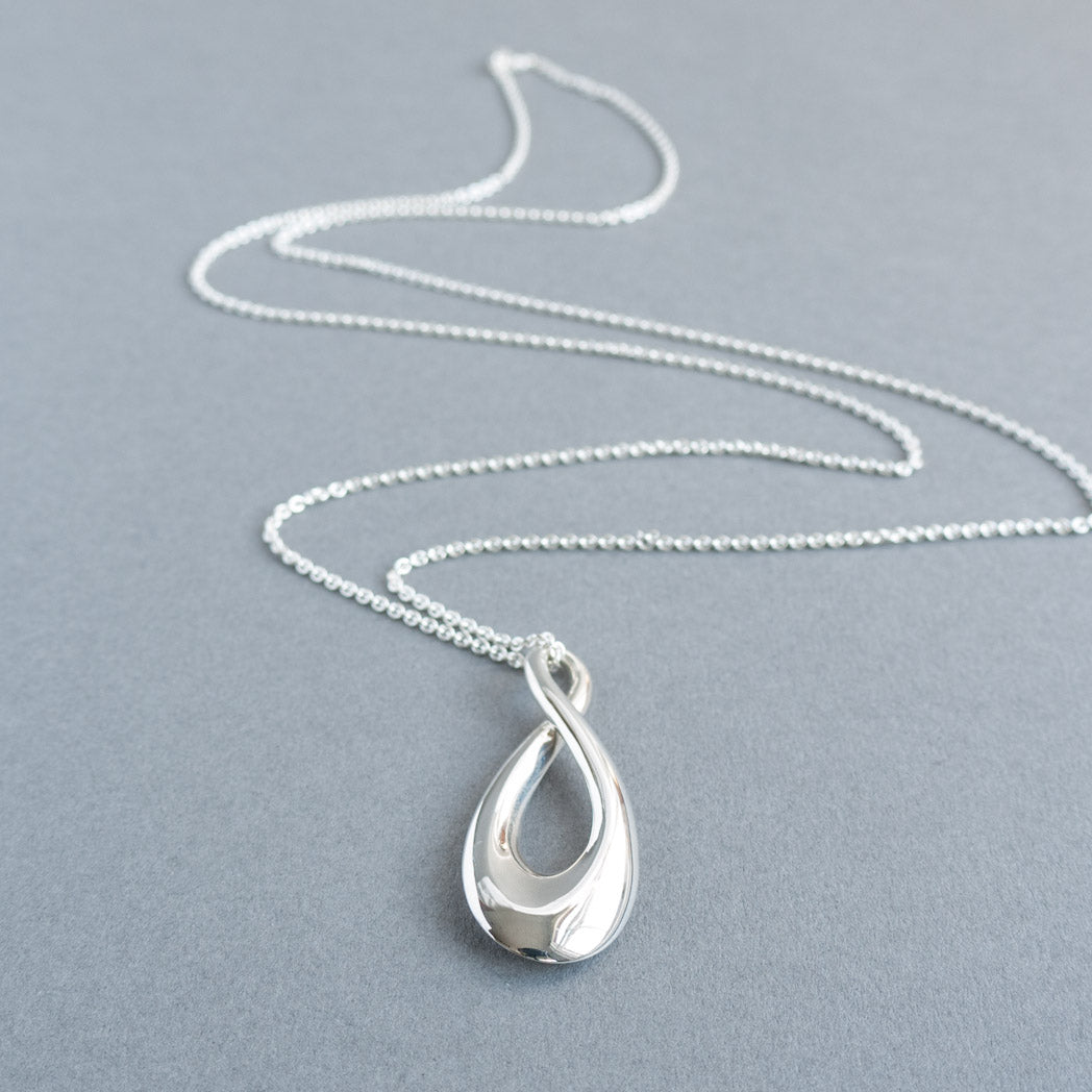 Sterling Silver Long Infinity necklace