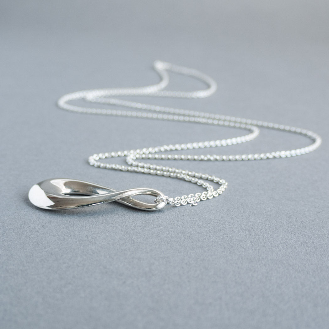 Sterling Silver Long Infinity necklace