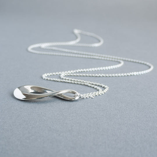Sterling Silver Long Infinity necklace