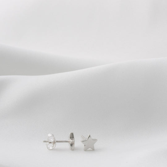 Sterling Silver Small Star Stud Earrings