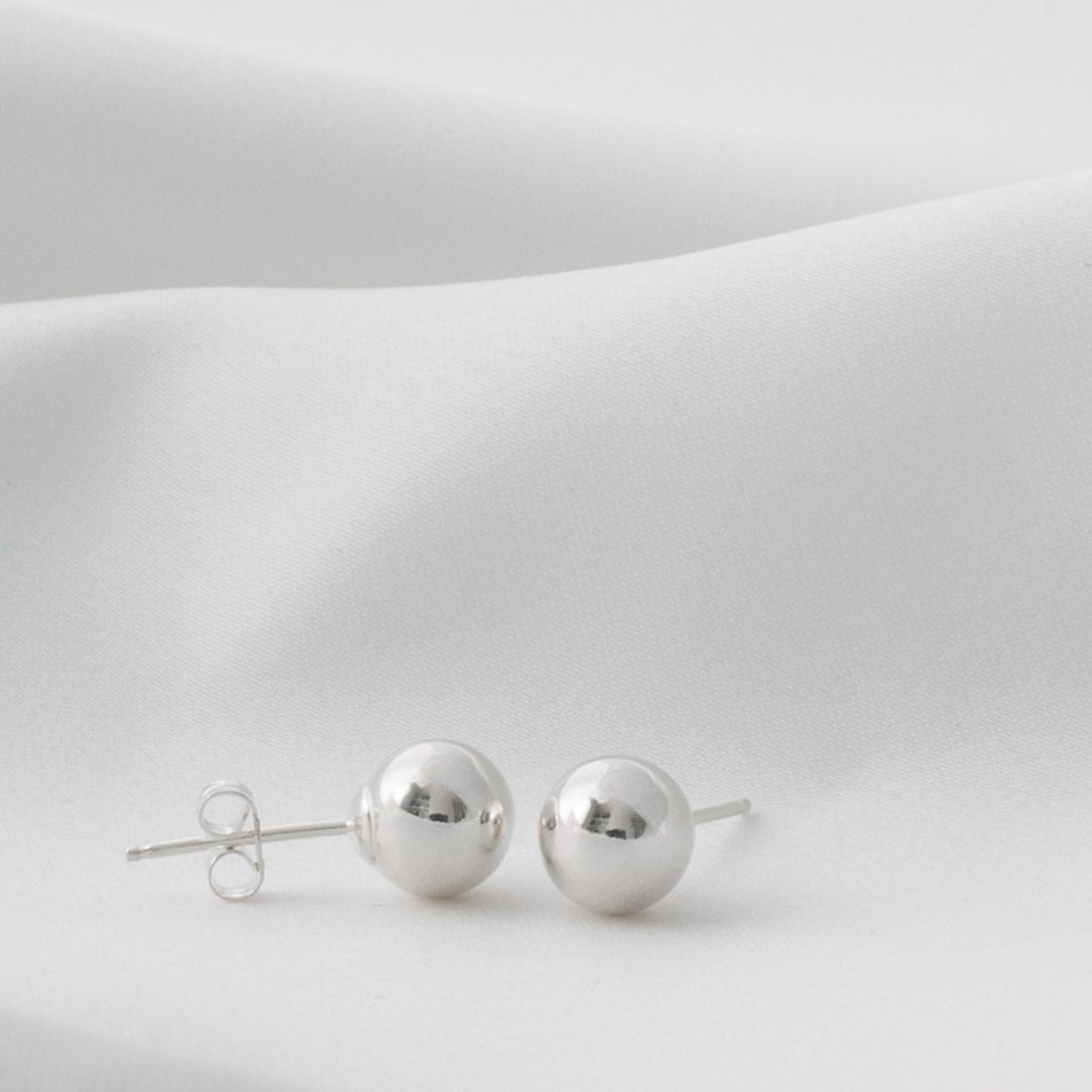 Sterling Silver 8mm Ball Stud Earrings