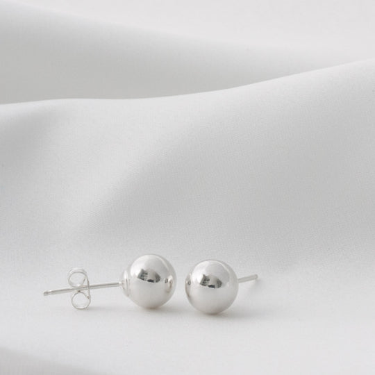 Sterling Silver 8mm Ball Stud Earrings