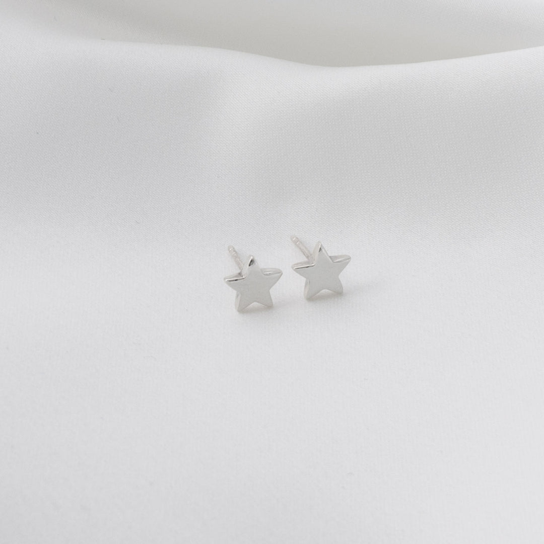 Sterling Silver Small Star Stud Earrings