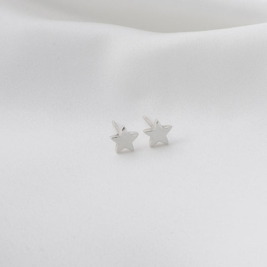 Sterling Silver Small Star Stud Earrings