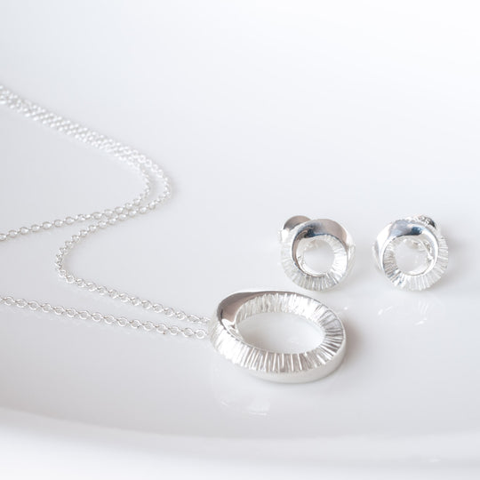 Ayla Sterling Silver Circle Pendant Necklace