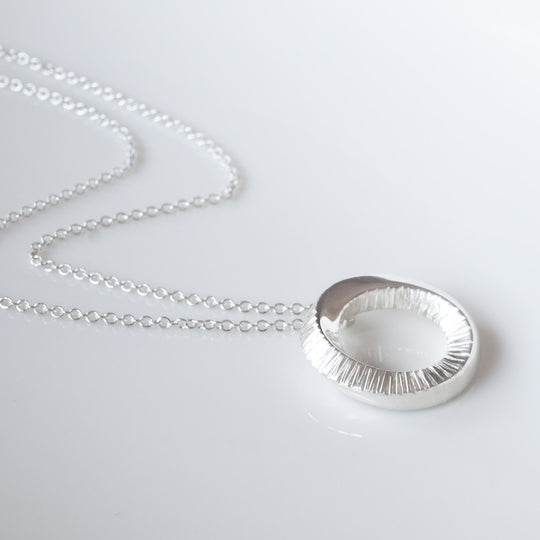 Ayla Sterling Silver Circle Pendant Necklace