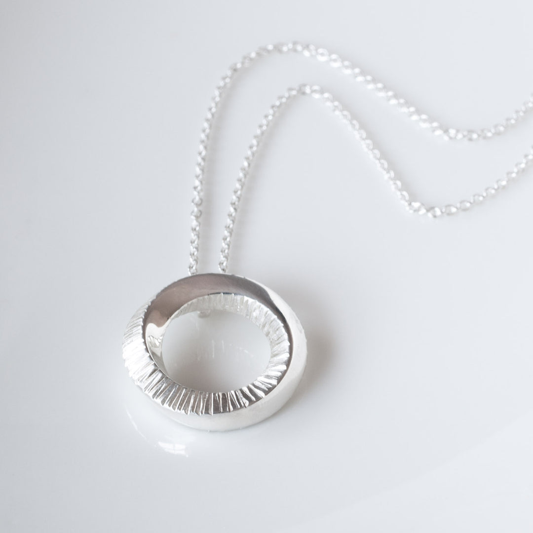 Ayla Sterling Silver Circle Pendant Necklace