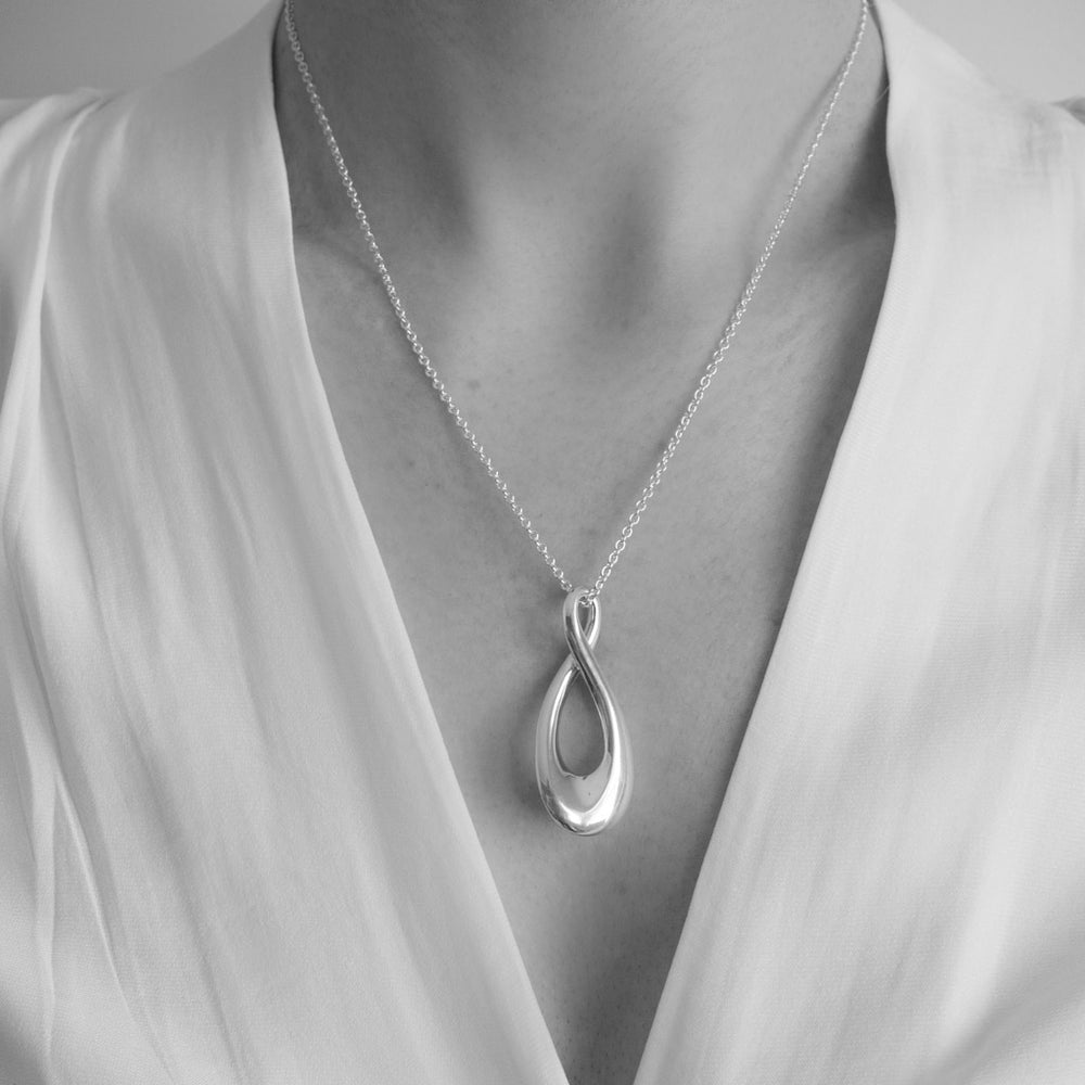 Sterling Silver Long Infinity necklace