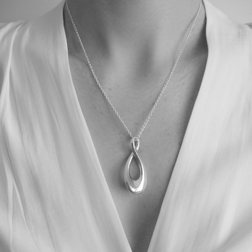 Sterling Silver Long Infinity necklace