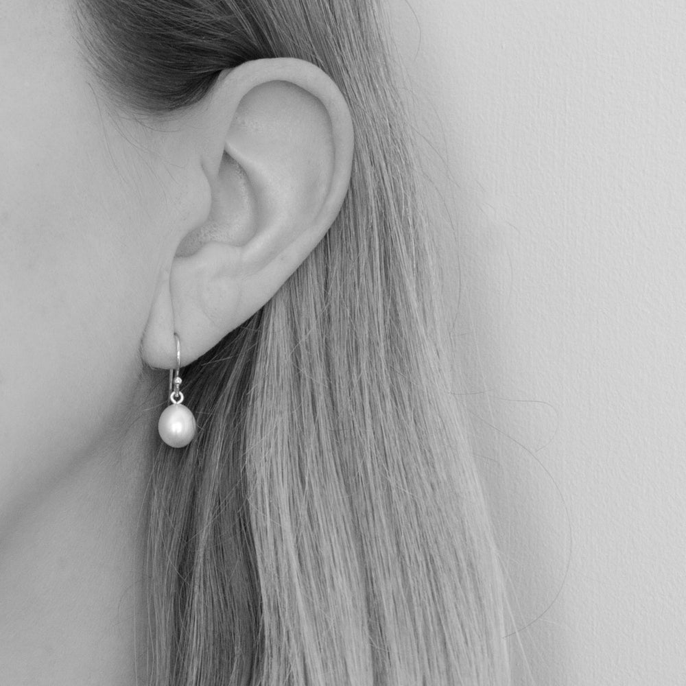 Maya Drop Pearl Earrings Sterling Silver