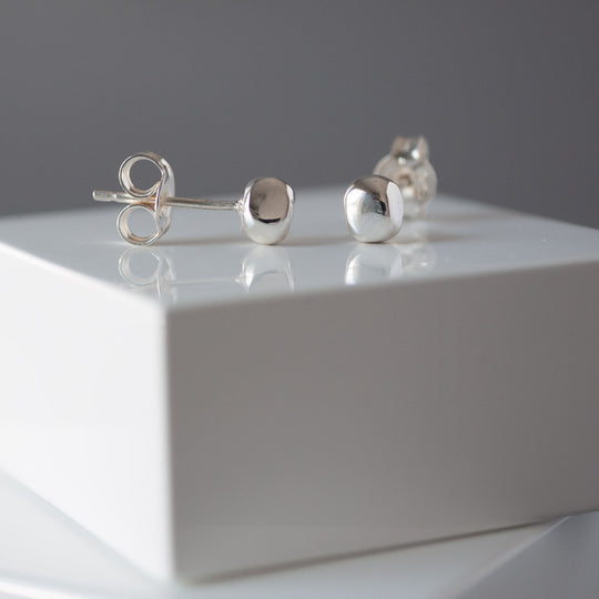 Endless Cubes Sterling Silver Small Square Cube Stud Earrings