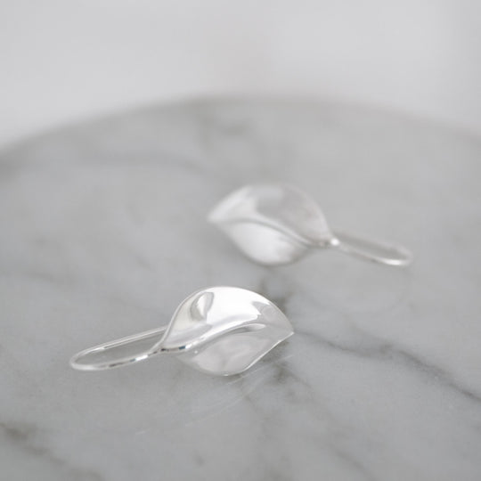 Etta Sterling Silver Leaf Drop Earrings
