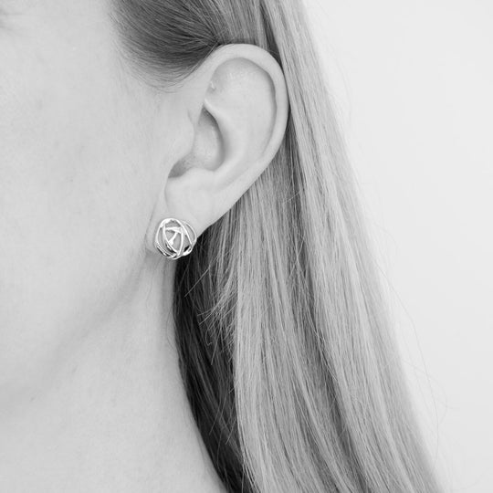 Greta Sterling Silver Circle Stud Earrings