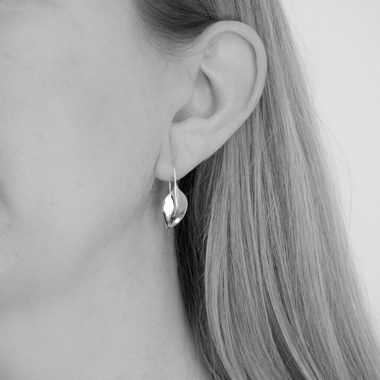 Etta Sterling Silver Leaf  Drop Earrings