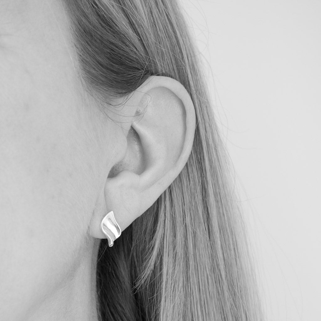 Sterling Silver Helena Small Petal Stud Earrings