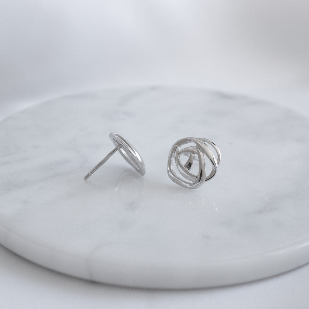 Greta Sterling Silver Circle Stud Earrings