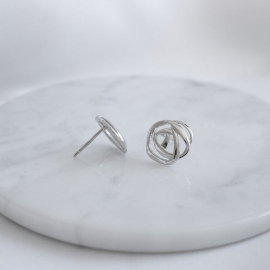 Greta Sterling Silver Circle Stud Earrings