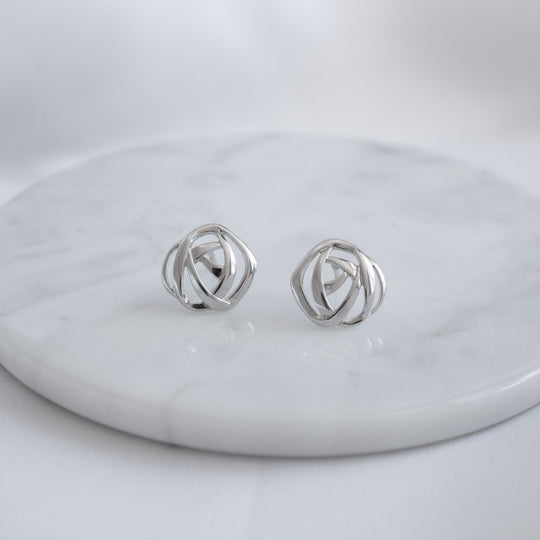 Greta Sterling Silver Circle Stud Earrings
